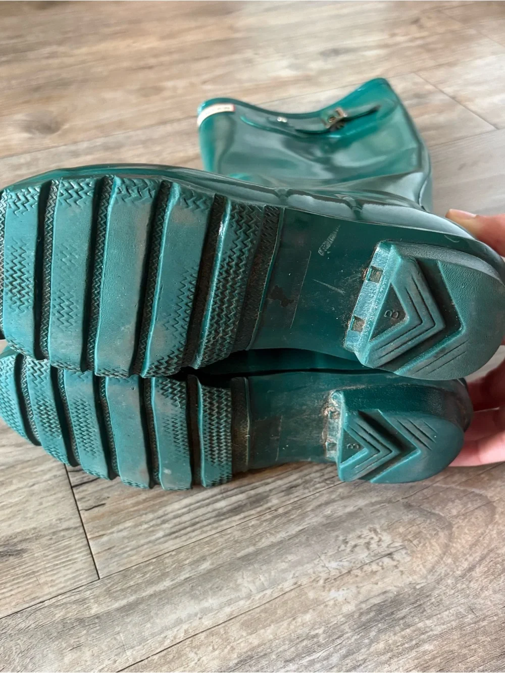 Women’s Hunter Original Tall Gloss Boots In Laguna Green Size 7